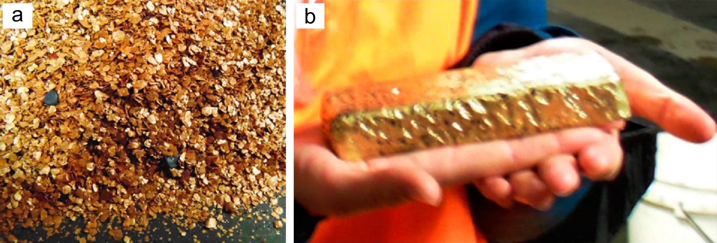 Gold material, illustrative of the precious metals category